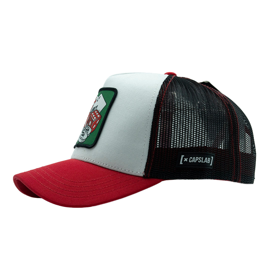 CAPSLAB AFOTUNADO BARAJA Y DADOS WHITE RED
