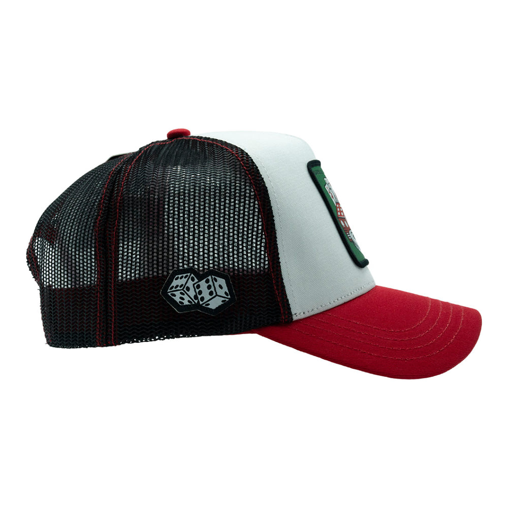 CAPSLAB AFOTUNADO BARAJA Y DADOS WHITE RED